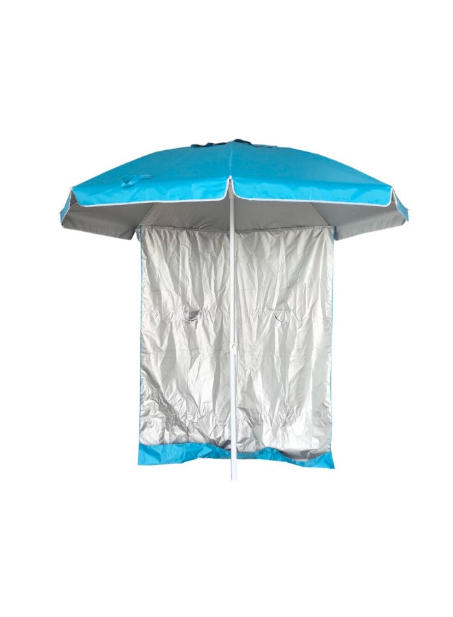 TWT UV Protection Beach Parasol with Sunshield Blue and White 2.1 m BU2134 - Image 1